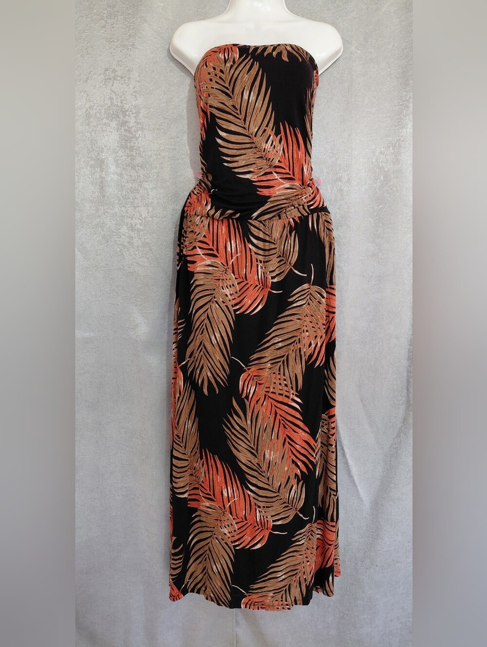 Lascana for Venus Tropical Palm Print Strapless Convertible Maxi Dress Size 1X P